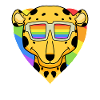 LGBT Dyr Cheetah Rainbow Heart