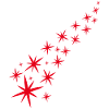 Red starry sky
