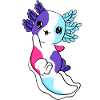 Drapeau multi-sexe axolotl pile kawaii