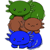Drapeau sapiosexuel Axolotl Pile Kawaii