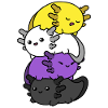 Kawaii Axolotl Pile Nonbinary Flag Nonbinä