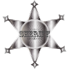 außergewöhnlicher silberfarbene Sheriffstern