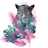 leopard, katze,wildkatze,malerei,blätter,dschungel