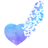 Butterfly Heart Mignon Aquarelle