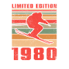 Skiers Cross-country skis Birthday 1980