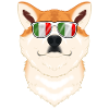 Akita Inu Włochy Okulary przeciwsłoneczne I Flaga Włoch