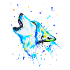 Blue howling wolf