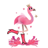Flamant rose fille mignon