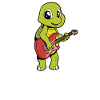 Comic Turtle Plays Electric Guitar