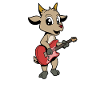 Comic Ziege spielt E-Gitarre