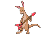 Comic Kangaroo plays electric guitar