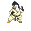 Comic Penguin does karate