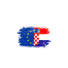 Europe Croatia Brush Flag