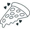 pepperoni slice with love hearts