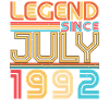 July 1992 30th birthday