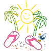 Holidays, palm trees, beach