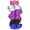 Kawaii Axolotl Pile Gender Fluid Pride