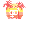 Female Male Love Symbol Summer Sunset 80s Palm