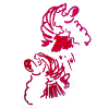 Two drawn Santa Claus