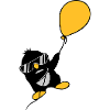 Balloon penguin flies away
