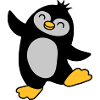 Joyeux pingouin mignon dansant