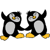 2 cute penguins dancing