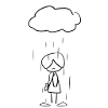 sad girl cloud rain