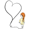 heart love girl symbol thread