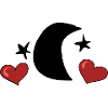 hearts love stars moon symbol
