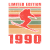 Skiers Cross-country skis Birthday 1990