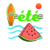 été mer océan pastèque couleurs vives surf