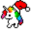 Christmas Unicorn Pixel Art