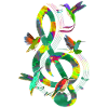 Hummingbird Violin Clef Music Clef
