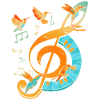 Birds Violin Clef Music Clef