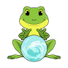 Frog with crystal ball