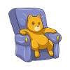 Chat avec canapé