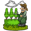 Gartengärtner Schnitthecke Mittelfinger Gartenarbeit
