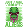 Girl Alien Lover UFO Galaxy