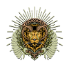 Impressive horned lion