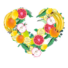 Fruit Heart,Fruits,Heart,Illustration,Lemons