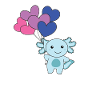Bi Flag Ballon Hart Trots LGBTQ Axolotl