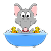 WASSERRATTE - RATTE - BADEWANNE - TIERISCH