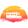 sunset camper camping-car t-shirt camping