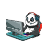 Lustiger Gaming Panda - Computer Spiele