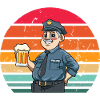 Vollizei Beamter Biertrinker