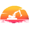sunset pelleteuse t-shirt chantier