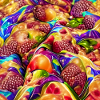 Psychedelische bunte Früchte