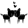 love couple dear deer animals