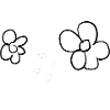 flowers cartoon white flower two