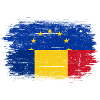EU Stars Over Romanian Flag Brush
